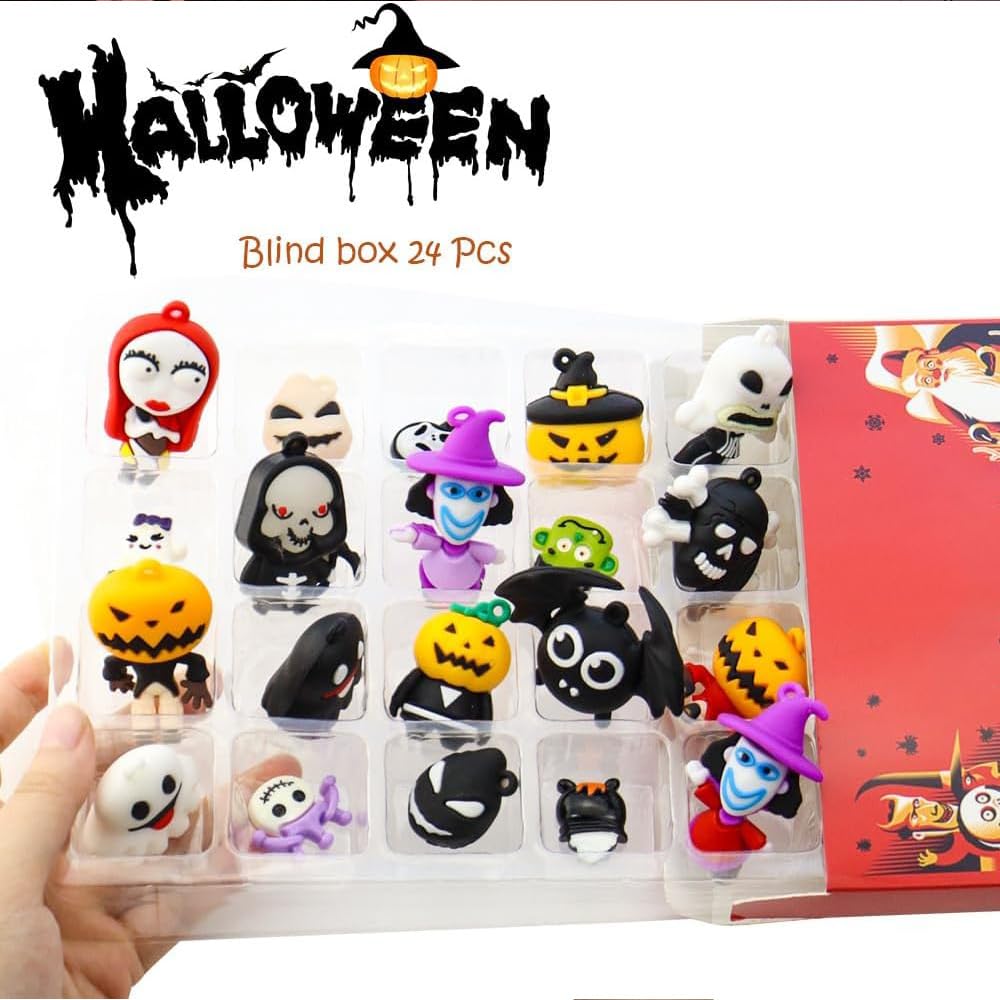 Halloween Advent Calendar 2025, 24 Day Countdown Calendar Before Christmas, Contains 24 Collectible Surprises Horror Figures Dol